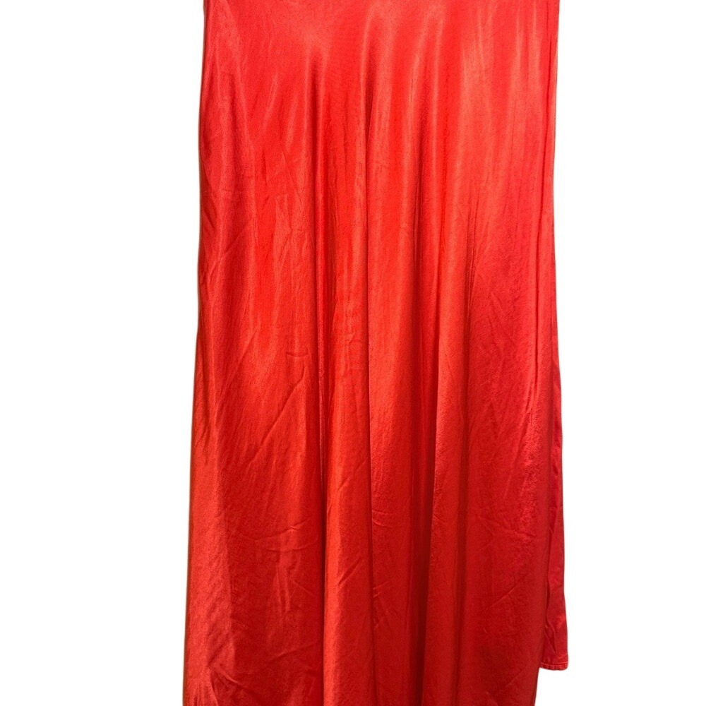 Michael Stars Desi Asymmetrical Satin Skirt RED  XS NEW Retail $178 - Picture 4 of 11